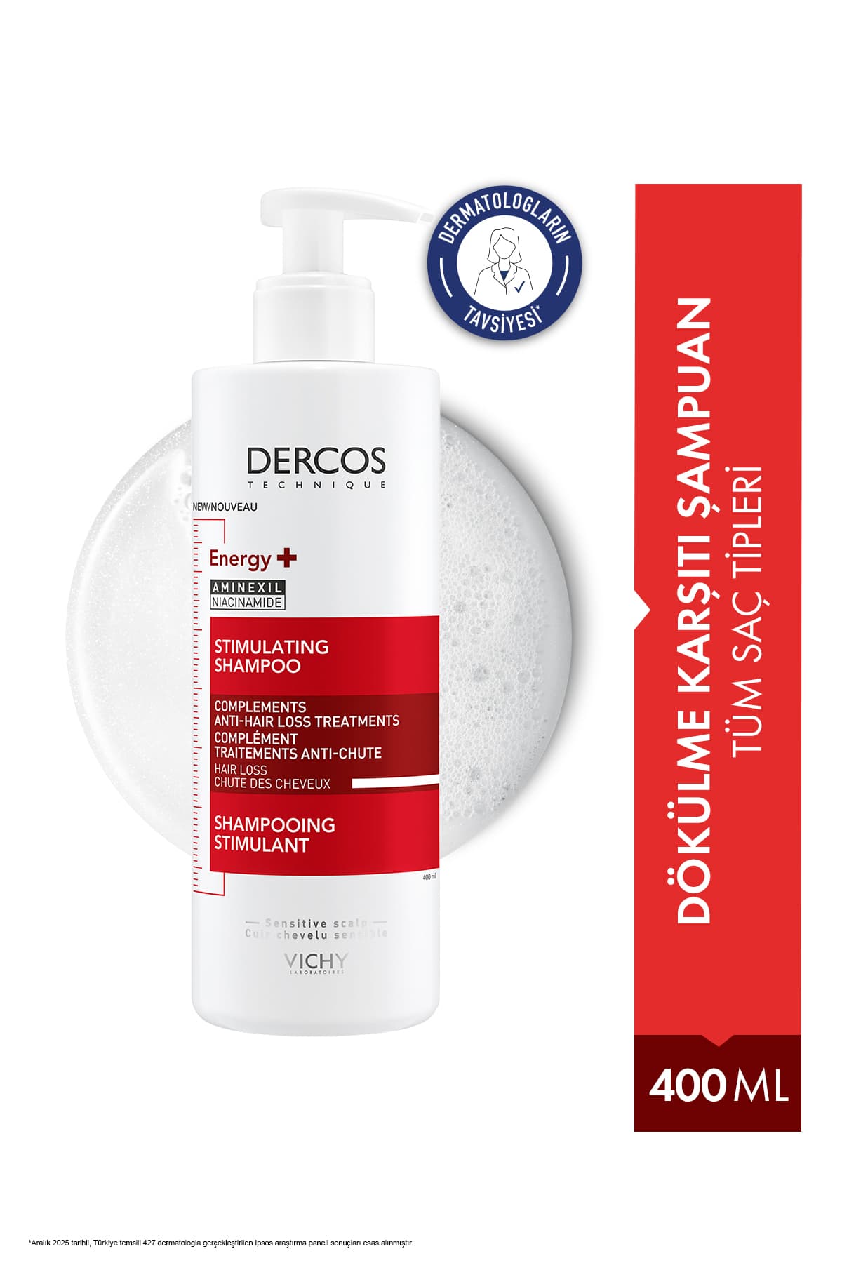 شامپو ضدریزش ناشی از شکنندگی حاوی نیاسینامید Vichy Dercos Energisant ENERGY+ 400 ml شامپو ضدریزش ناشی از شکنندگی حاوی نیاسینامید Vichy Dercos Energisant ENERGY+ 400 ml