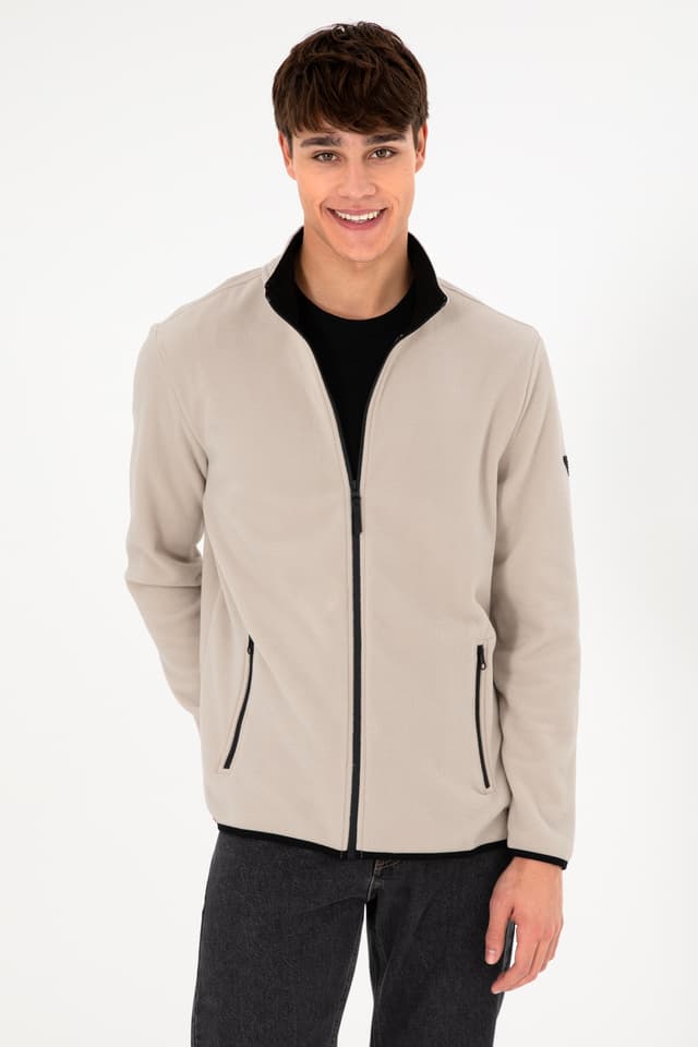 ژاکت پلار مردانه U.S. Polo Assn. رنگ سنگی مدل 50298066-VR049 ژاکت پلار مردانه U.S. Polo Assn. رنگ سنگی مدل 50298066-VR049