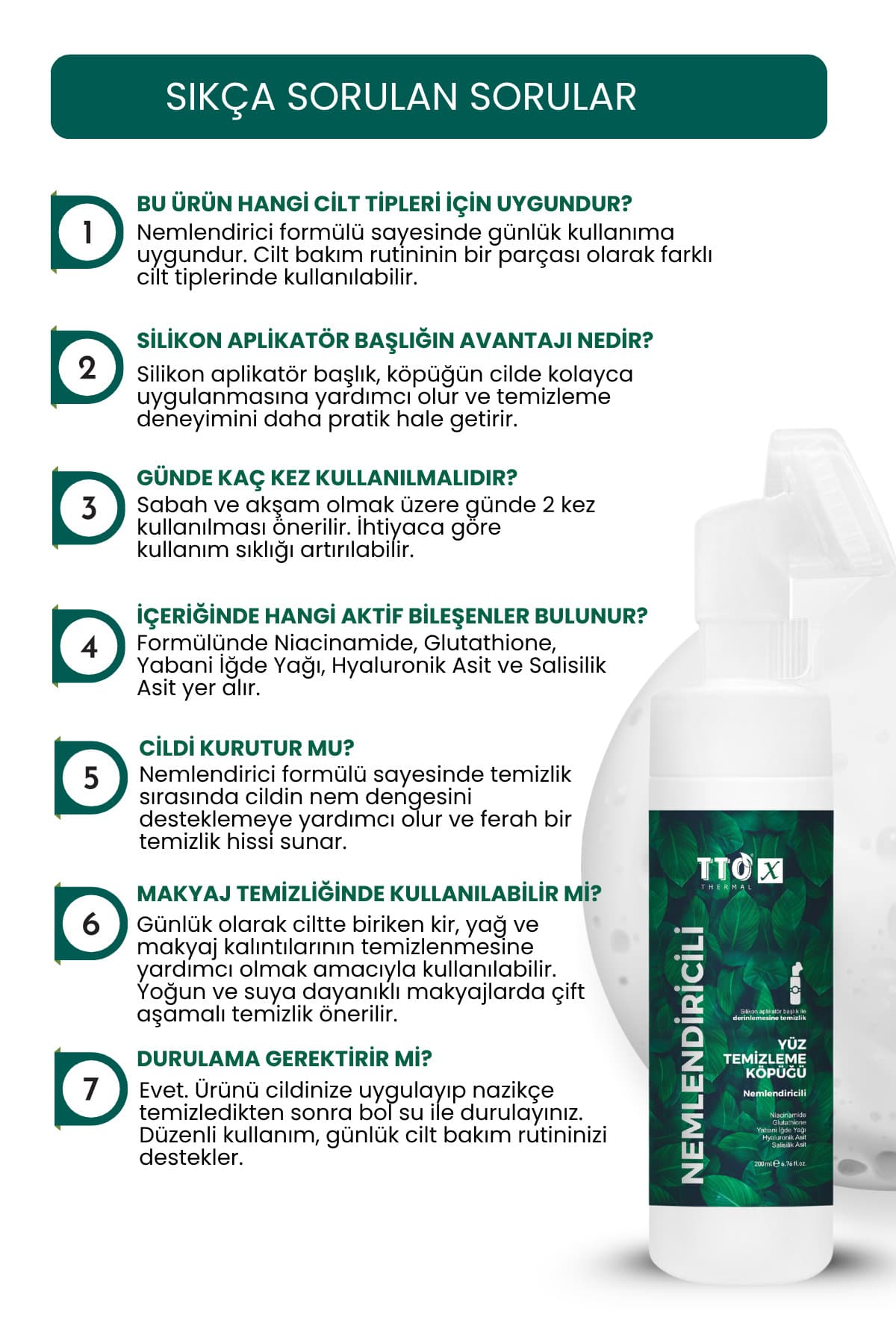 فوم شستوشوی صورت مناسب انواع پوست TTO مرطوبکننده حاوی اسید هیالورونیک 200 ml فوم شستوشوی صورت مناسب انواع پوست TTO مرطوبکننده حاوی اسید هیالورونیک 200 ml