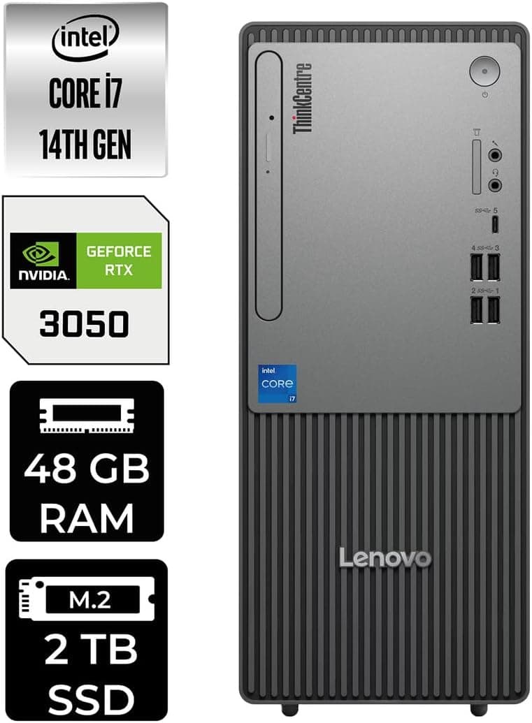 کامپیوتر رومیزی Lenovo ThinkCentre Neo 50T G5 i7 14700 به همراه فلش مموری Per4 کامپیوتر رومیزی Lenovo ThinkCentre Neo 50T G5 i7 14700 به همراه فلش مموری Per4