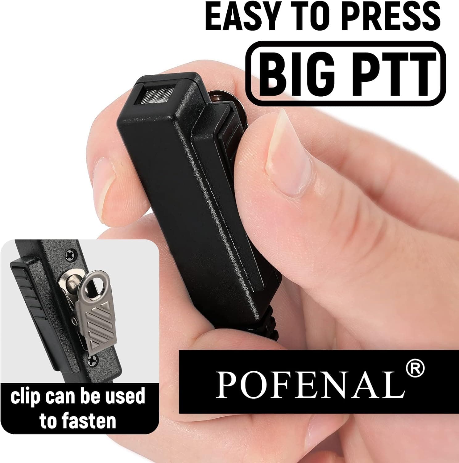 کیت هندزفری لوله آکوستیک شفاف POFENAL با میکروفون PTT بزرگ، 2 سیم و 2 Pin سازگار با BF UV-5R، BTECH، Kenwood، retc 15، Retevis RT21 RT22 کیت هندزفری لوله آکوستیک شفاف POFENAL با میکروفون PTT بزرگ، 2 سیم و 2 Pin سازگار با BF UV-5R، BTECH، Kenwood، retc 15، Retevis RT21 RT22