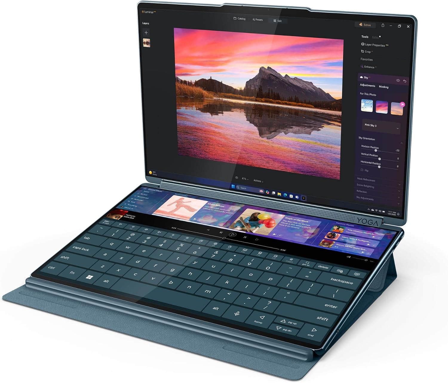 لپتاپ Lenovo Yoga Book 9 دو نمایشگر 14" OLED لمسی 2.8K مدل 14IAH10 کد 83KJ0047AX لپتاپ Lenovo Yoga Book 9 دو نمایشگر 14" OLED لمسی 2.8K مدل 14IAH10 کد 83KJ0047AX