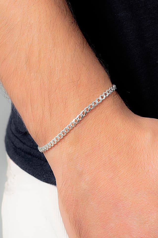 دستبند زنجیری مردانه Ventino Silver نقره عیار 925 گورمت 4 میلیمتری مدل Veb-5018 دستبند زنجیری مردانه Ventino Silver نقره عیار 925 گورمت 4 میلیمتری مدل Veb-5018