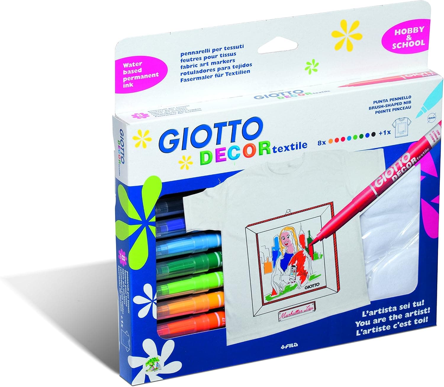 رنگ پارچه Giotto Decor بسته آویزدار 6 عددی رنگ پارچه Giotto Decor بسته آویزدار 6 عددی
