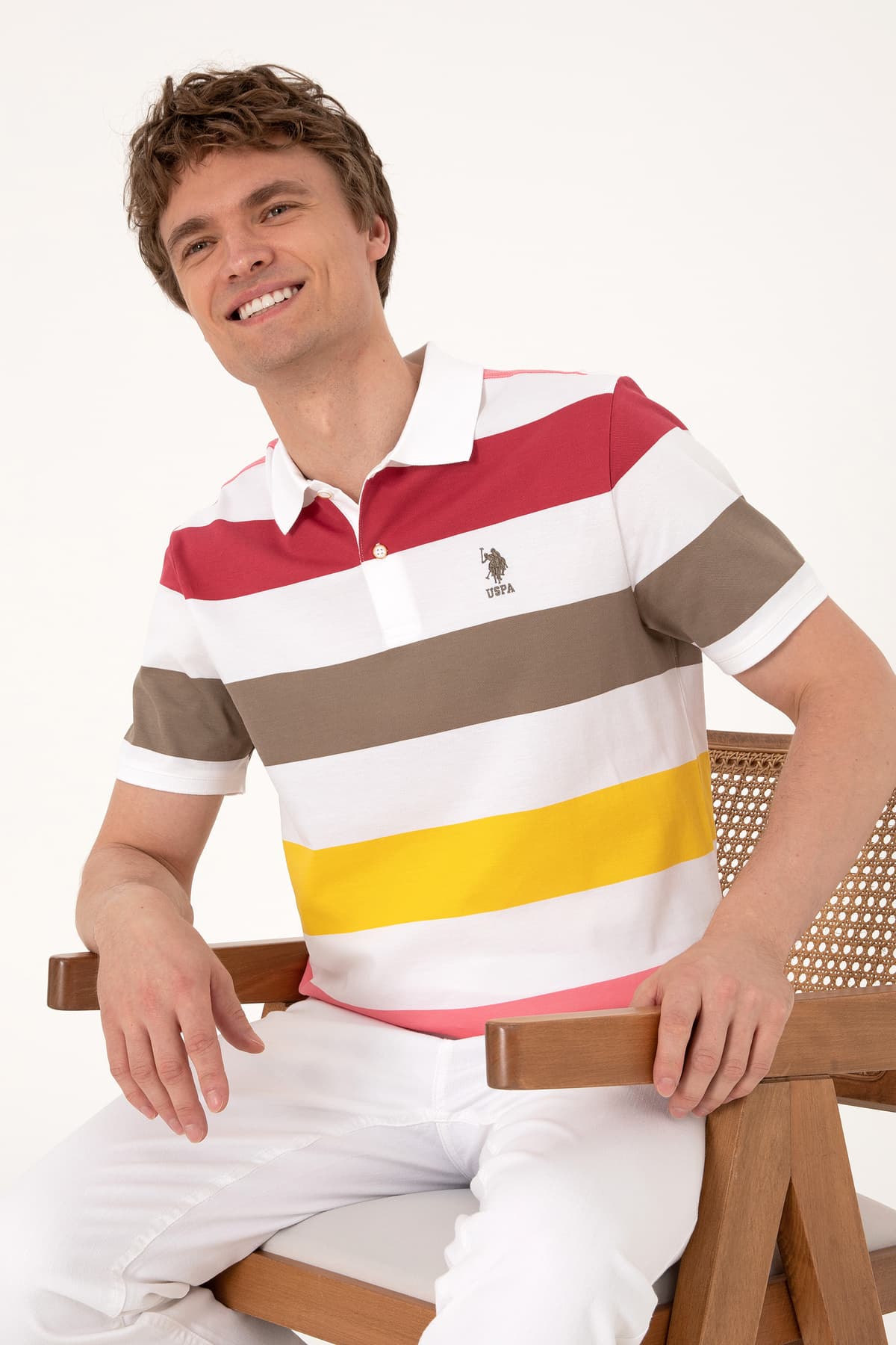 تیشرت مردانه U.S. Polo Assn. یقه پولو فیت معمولی قهوهای روشن مدل 50299945-VR052 تیشرت مردانه U.S. Polo Assn. یقه پولو فیت معمولی قهوهای روشن مدل 50299945-VR052