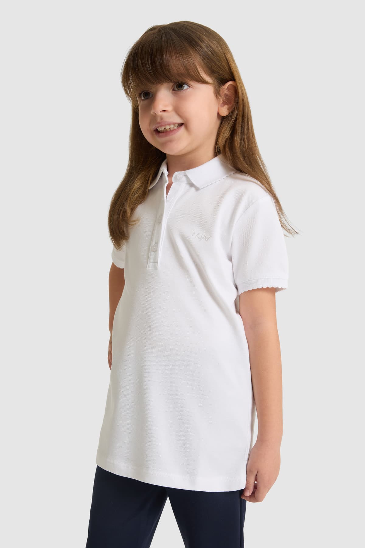 تیشرت دخترانه یقهپولو U.S. Polo Assn. سفید ساده مدل 50328218-VR013 تیشرت دخترانه یقهپولو U.S. Polo Assn. سفید ساده مدل 50328218-VR013