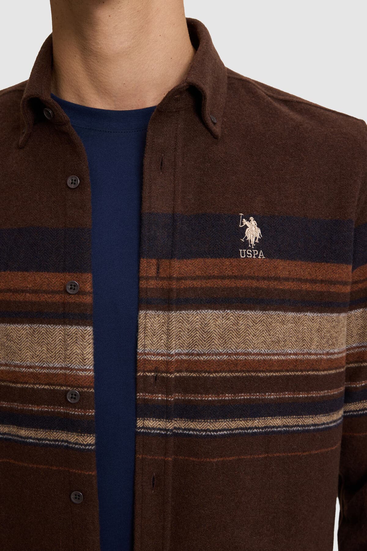 پیراهن مردانه آستینبلند قهوهای تیره U.S. Polo Assn. مدل 50329674-VR084 پیراهن مردانه آستینبلند قهوهای تیره U.S. Polo Assn. مدل 50329674-VR084
