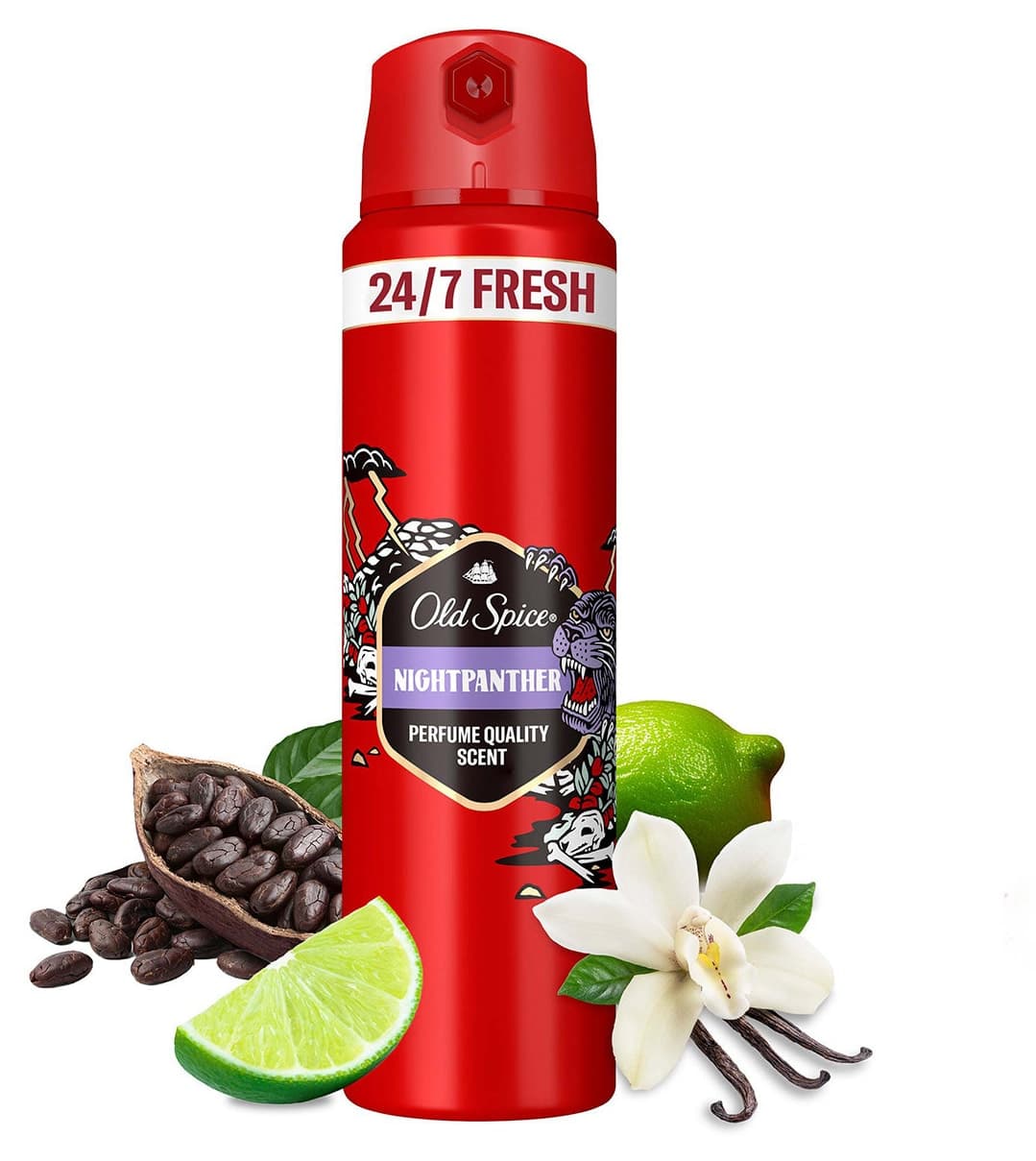 دئودورانت اسپری بدن مردانه Old Spice Night Panther 150 ml x3 دئودورانت اسپری بدن مردانه Old Spice Night Panther 150 ml x3