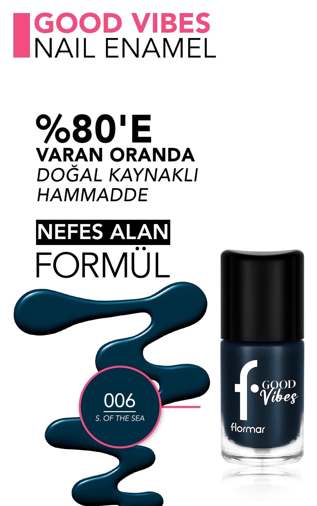 لاک ناخن Flormar Good Vibes با پیگمنت بالا، پایان براق و تنفسپذیر لاک ناخن Flormar Good Vibes با پیگمنت بالا، پایان براق و تنفسپذیر
