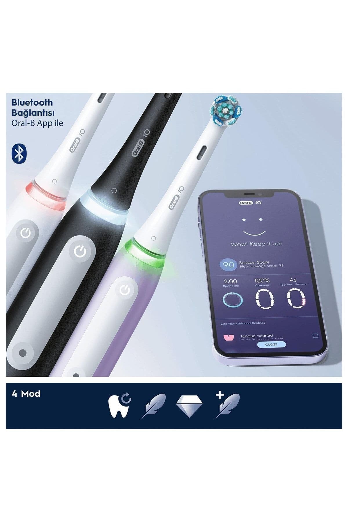 مسواک برقی شارژی Oral-B مشکی مدل Io 4 مسواک برقی شارژی Oral-B مشکی مدل Io 4