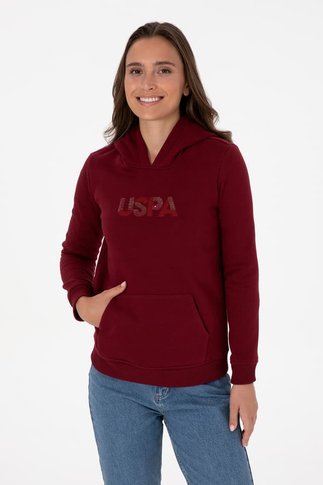 سویشرت زنانه U.S. Polo Assn. با کلاه زرشکی مدل 50307711-VR014 سویشرت زنانه U.S. Polo Assn. با کلاه زرشکی مدل 50307711-VR014