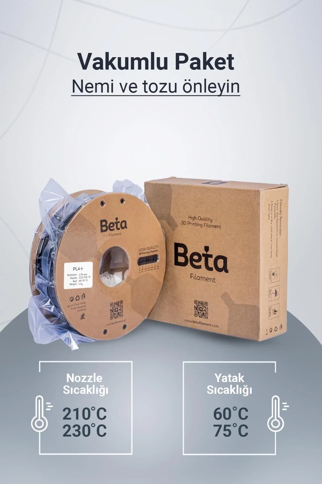 فیلامنت Beta Filament از جنس PLA+ به رنگ مشکی فیلامنت Beta Filament از جنس PLA+ به رنگ مشکی