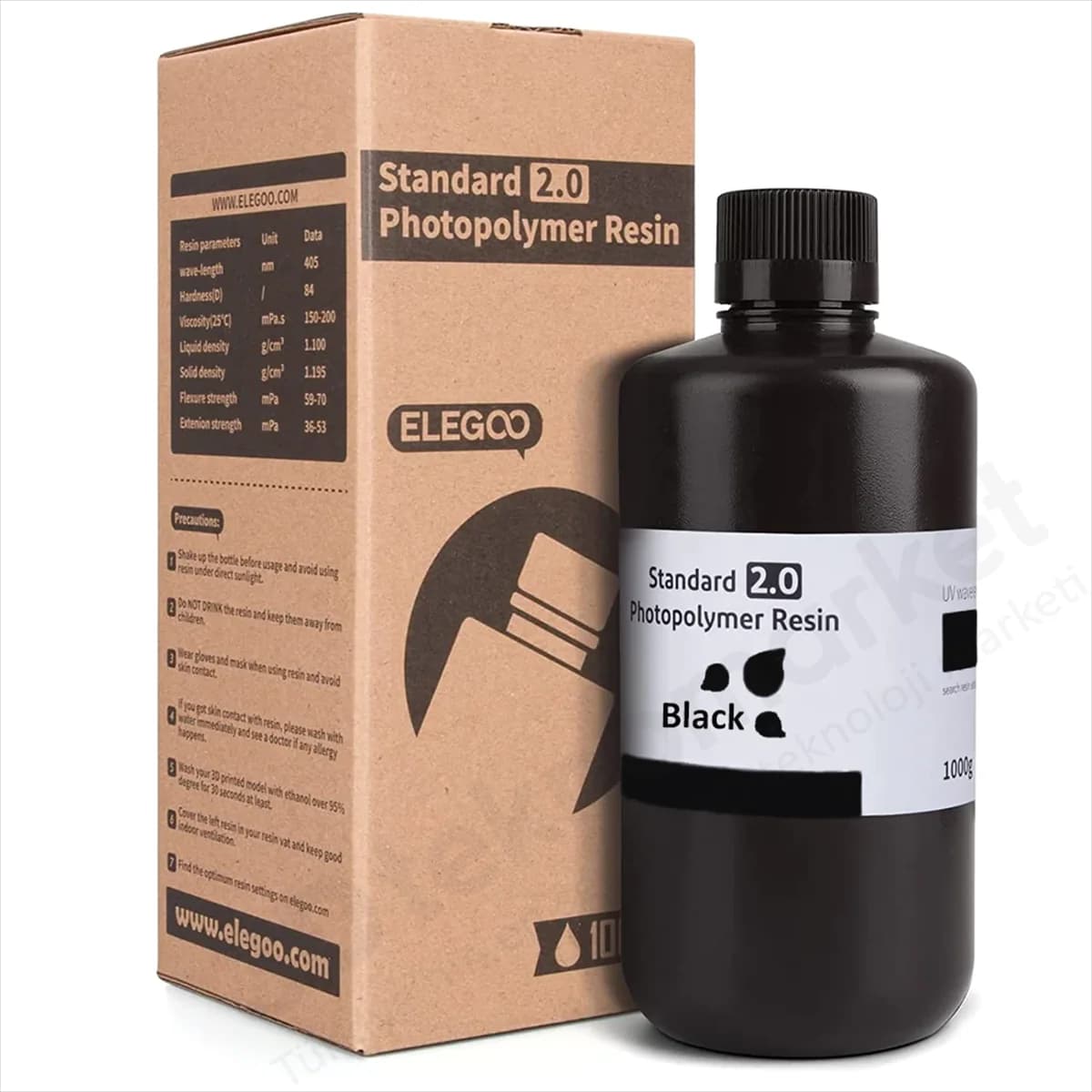رزین استاندارد ELEGOO مدل V2.0 مشکی 1Kg رزین استاندارد ELEGOO مدل V2.0 مشکی 1Kg