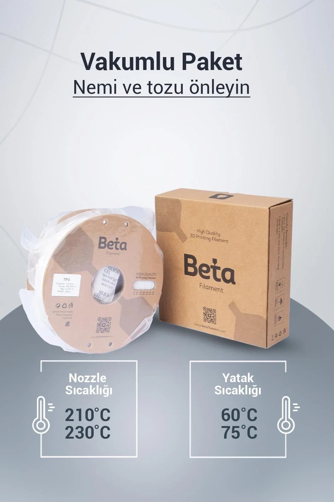 فیلامنت Beta Filament TPU 95A سفید فیلامنت Beta Filament TPU 95A سفید