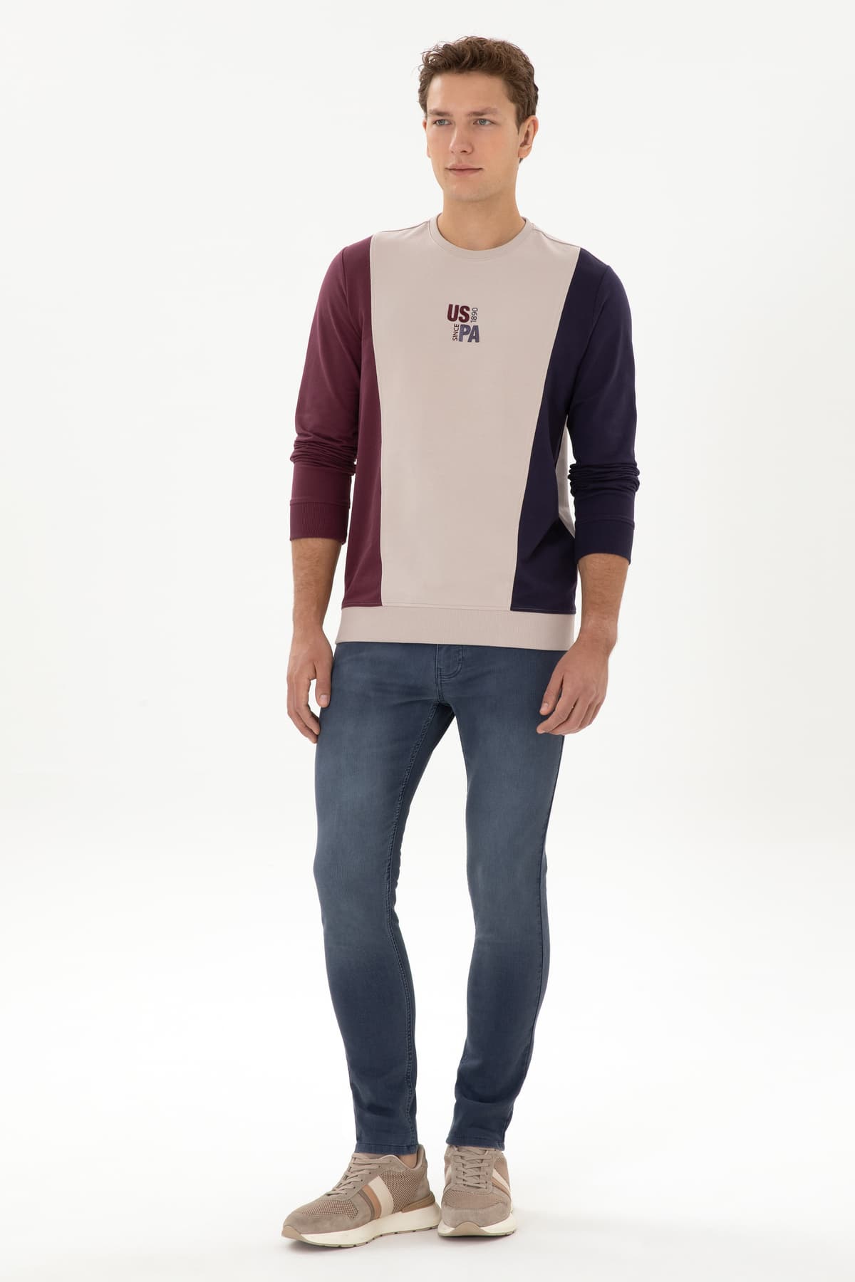 سویشرت مردانه U.S. Polo Assn. یقهگرد نازک فیت معمولی سنگی مدل 50316379-VR049 سویشرت مردانه U.S. Polo Assn. یقهگرد نازک فیت معمولی سنگی مدل 50316379-VR049