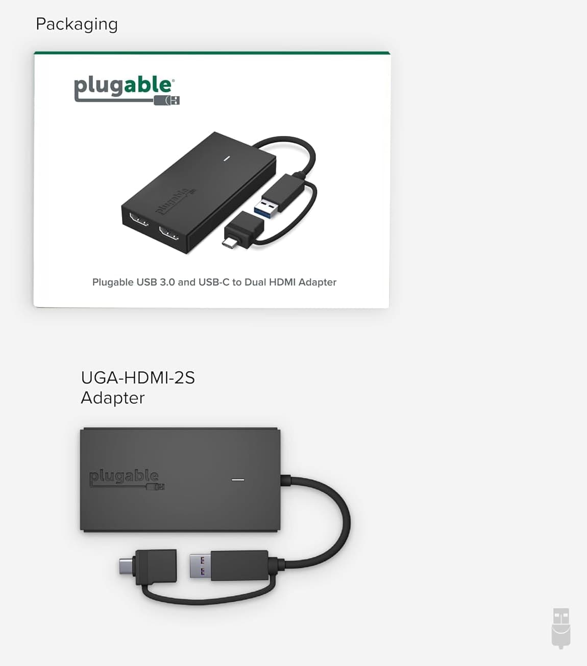 آداپتور ویدیویی Plugable USB 3.0 یا USB-C به HDMI برای دو مانیتور 1080p@60Hz آداپتور ویدیویی Plugable USB 3.0 یا USB-C به HDMI برای دو مانیتور 1080p@60Hz