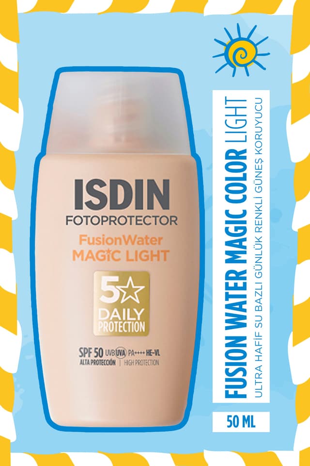 کرم ضد آفتاب رنگی صورت ISDIN Fusion Water Light SPF 50 50 ml کرم ضد آفتاب رنگی صورت ISDIN Fusion Water Light SPF 50 50 ml