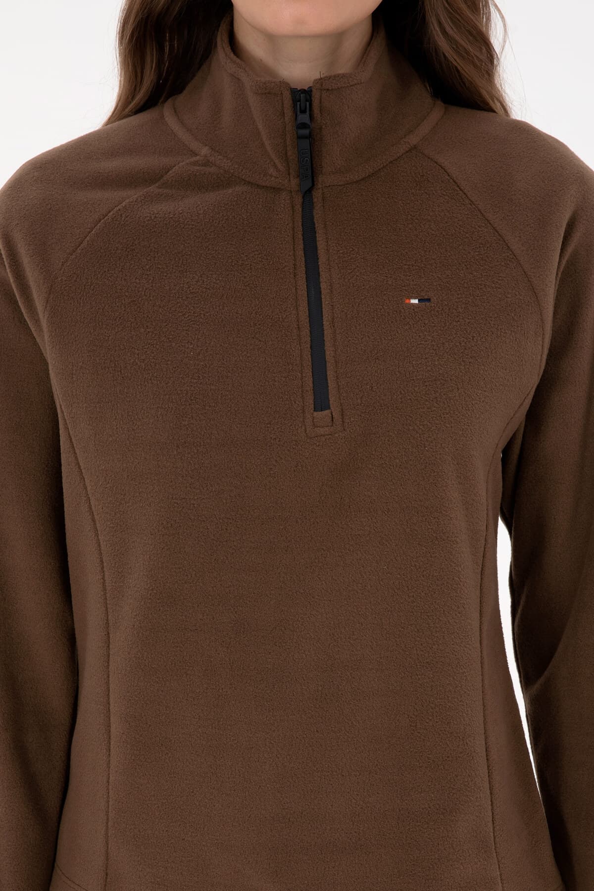 سویشرت پلار زنانه U.S. Polo Assn. قهوهای زیپدار یقه ایستاده مدل 50316714-VR029 سویشرت پلار زنانه U.S. Polo Assn. قهوهای زیپدار یقه ایستاده مدل 50316714-VR029