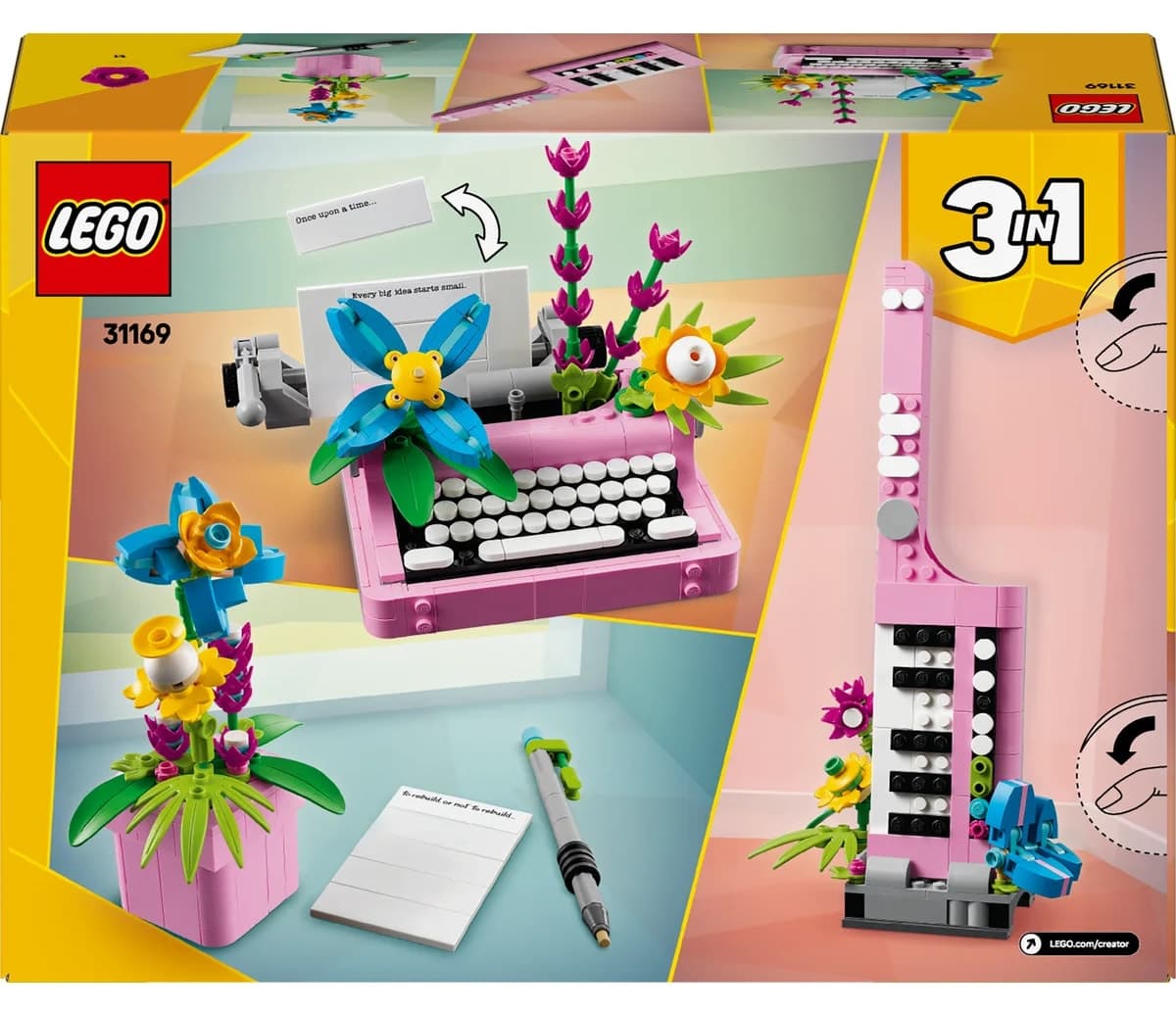 لگو Creator 3 در 1 ماشین تحریر گلدار مدل 31169 لگو Creator 3 در 1 ماشین تحریر گلدار مدل 31169