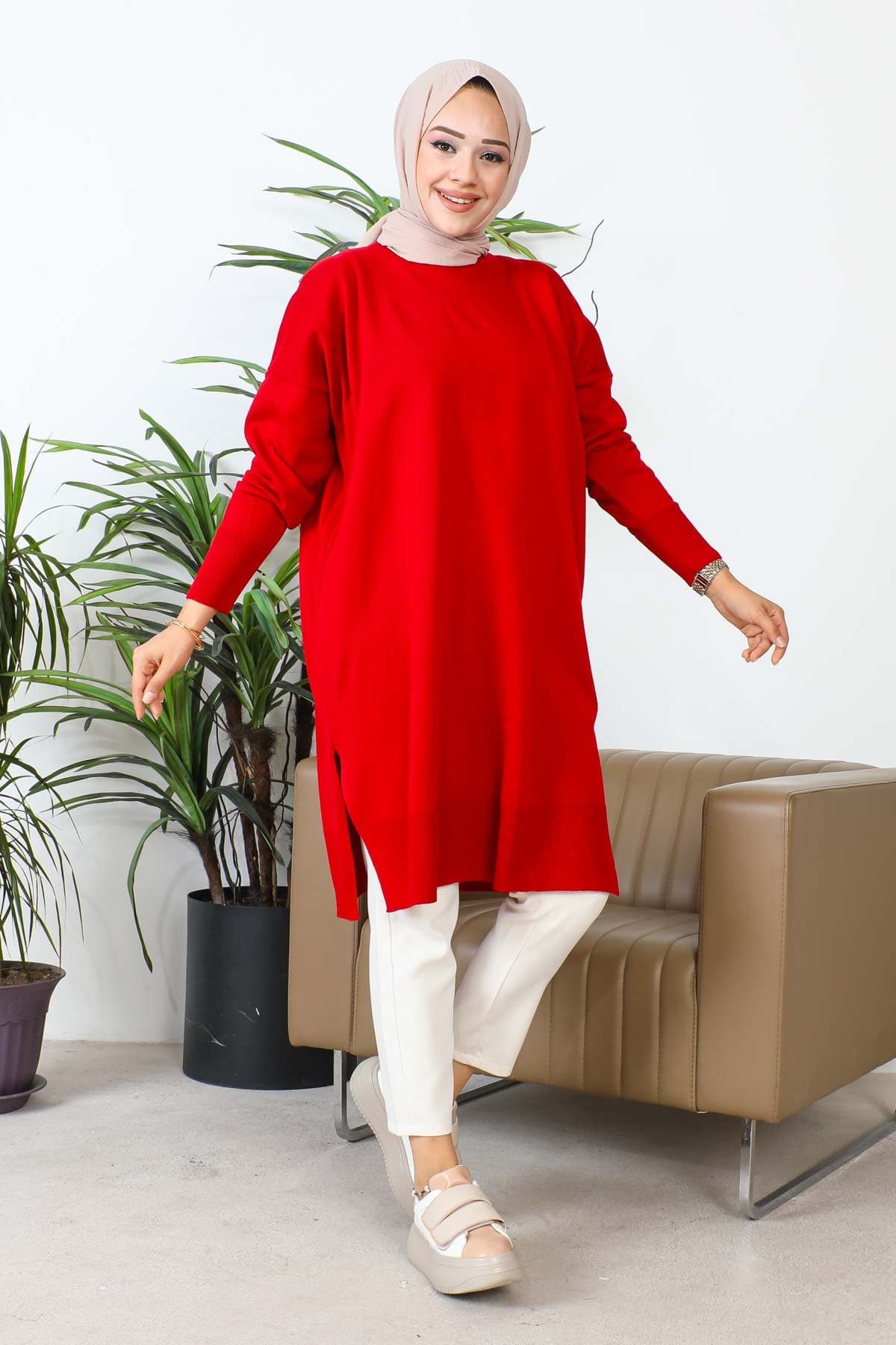 تونیک تریکو زنانه İmajButik بوردو یقه گرد مرسریزه سالاش تونیک تریکو زنانه İmajButik بوردو یقه گرد مرسریزه سالاش