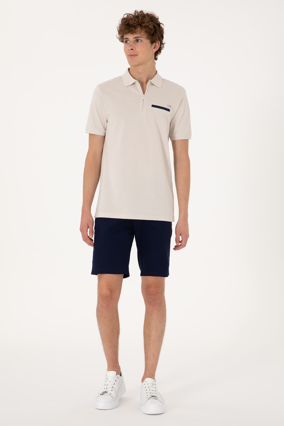 تیشرت مردانه U.S. Polo Assn. فیت معمولی زیپدار سنگی مدل 50306788-VR049 تیشرت مردانه U.S. Polo Assn. فیت معمولی زیپدار سنگی مدل 50306788-VR049