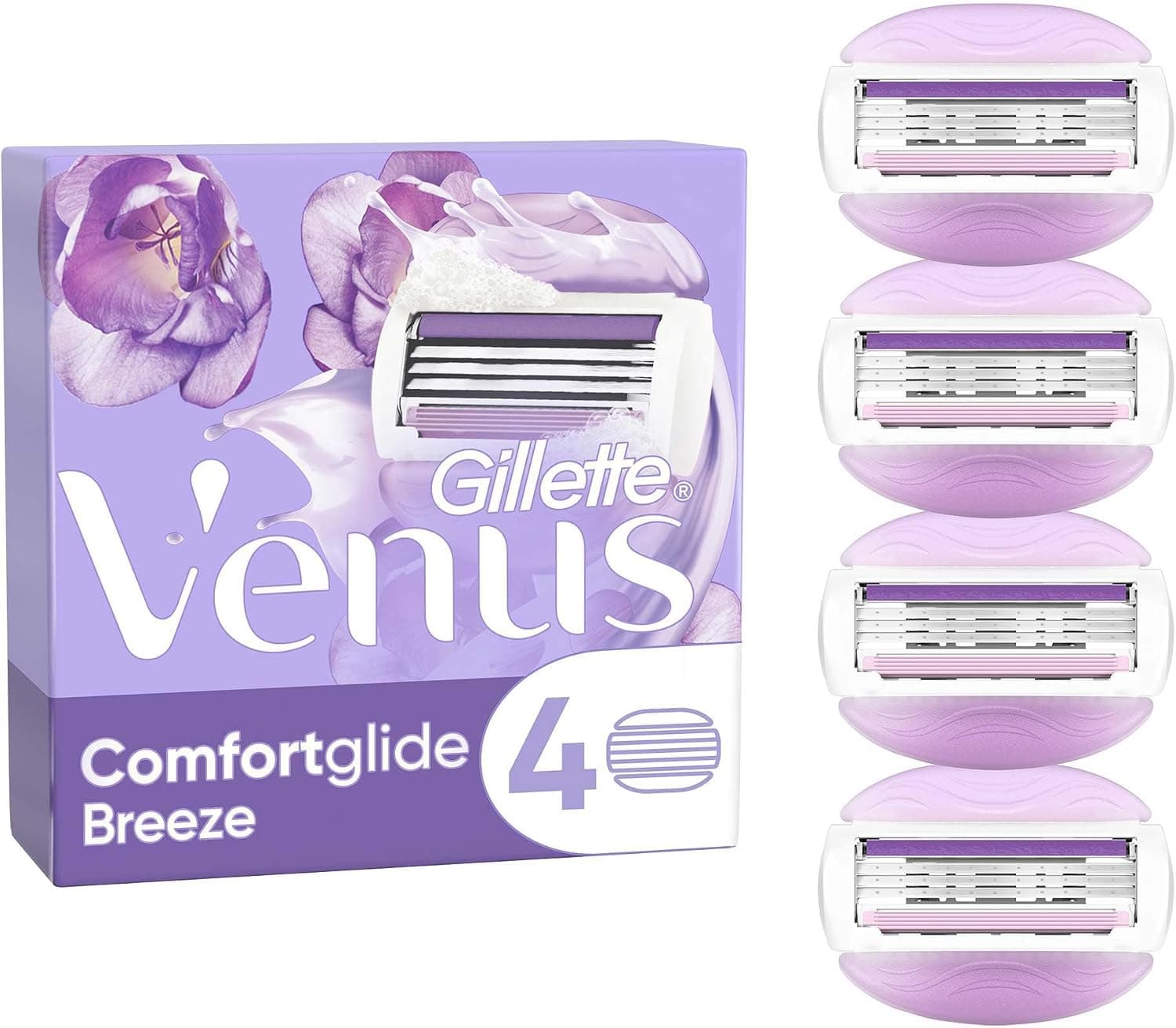 یدک تیغ اصلاح زنانه Gillette Venus Breeze بسته 4 عددی یدک تیغ اصلاح زنانه Gillette Venus Breeze بسته 4 عددی
