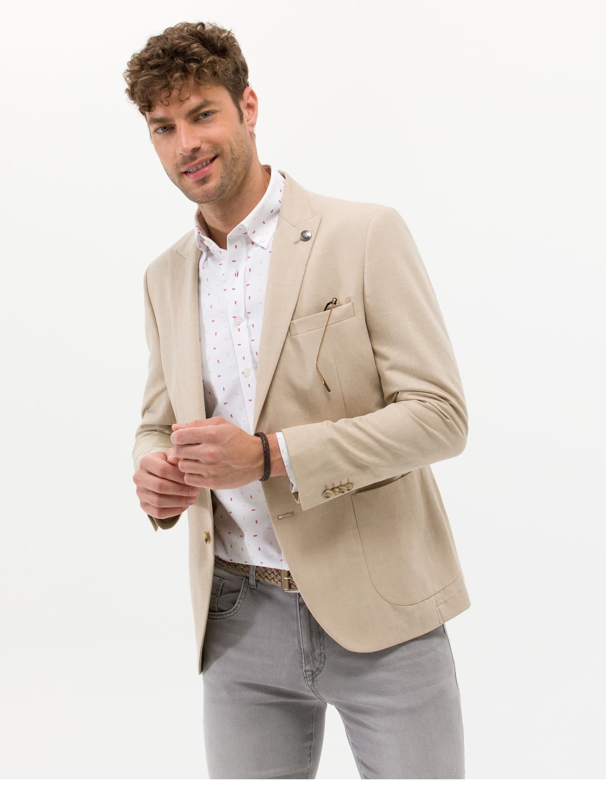 کت مردانه Pierre Cardin بژ Ex. Slim Fit کتان مخلوط مدل 50264886-VR011 کت مردانه Pierre Cardin بژ Ex. Slim Fit کتان مخلوط مدل 50264886-VR011
