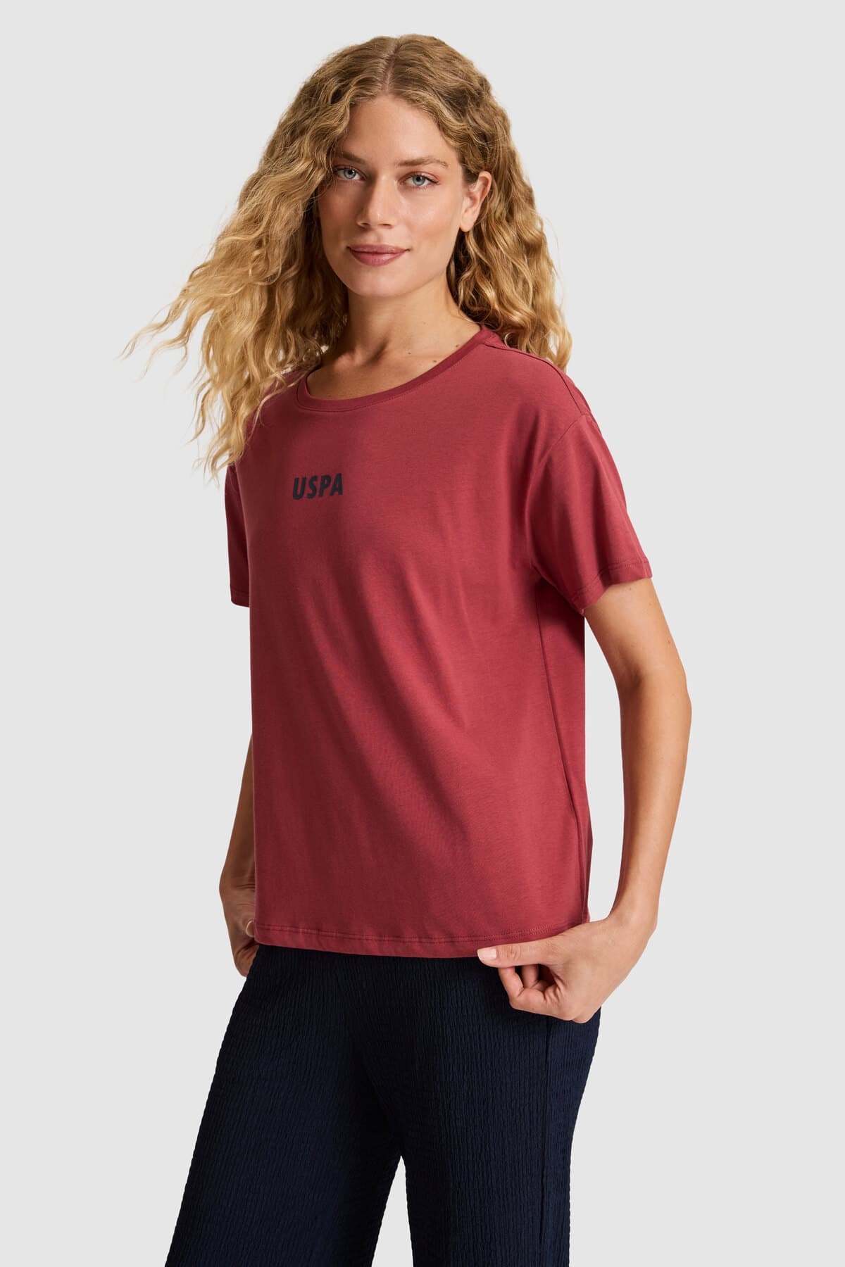 تیشرت زنانه یقه گرد زرشکی U.S. Polo Assn. مدل 50323530-VR223 تیشرت زنانه یقه گرد زرشکی U.S. Polo Assn. مدل 50323530-VR223