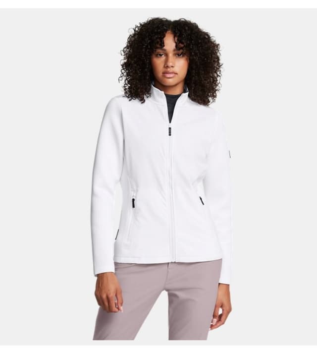 ژاکت زنانه Under Armour زیپ سرتاسری UA Drive Pro Storm Hyb مدل 1387140-100 ژاکت زنانه Under Armour زیپ سرتاسری UA Drive Pro Storm Hyb مدل 1387140-100