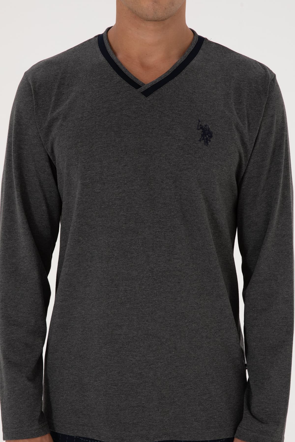 ست پیژامه مردانه U.S. Polo Assn. ذغالی ملانژ مدل 50318616-VR081 ست پیژامه مردانه U.S. Polo Assn. ذغالی ملانژ مدل 50318616-VR081