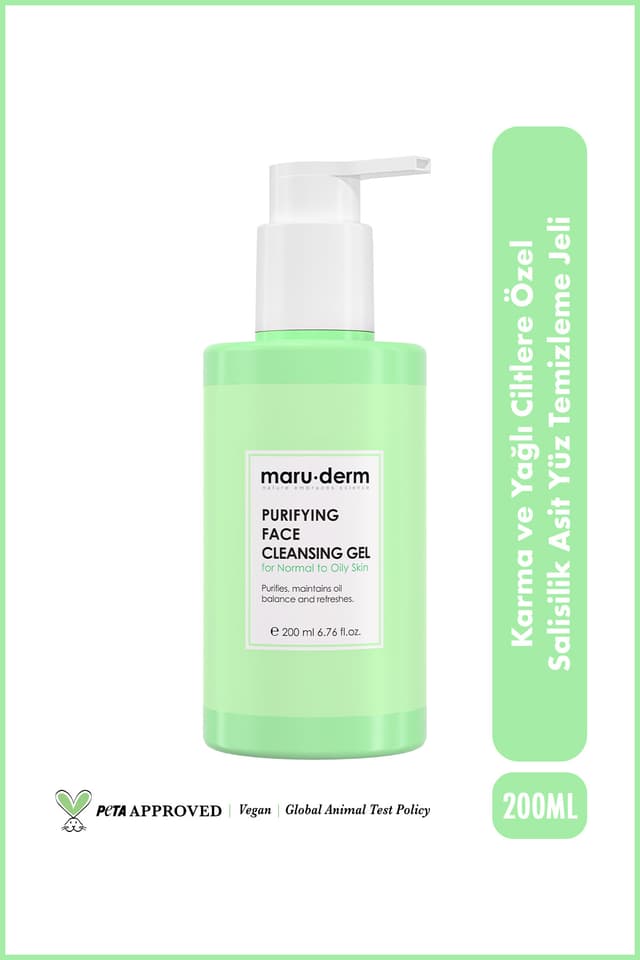 ژل شستوشوی صورت برای پوست مختلط و چرب حاوی سالیسیلیک اسید Maru.Derm 200 ML ژل شستوشوی صورت برای پوست مختلط و چرب حاوی سالیسیلیک اسید Maru.Derm 200 ML