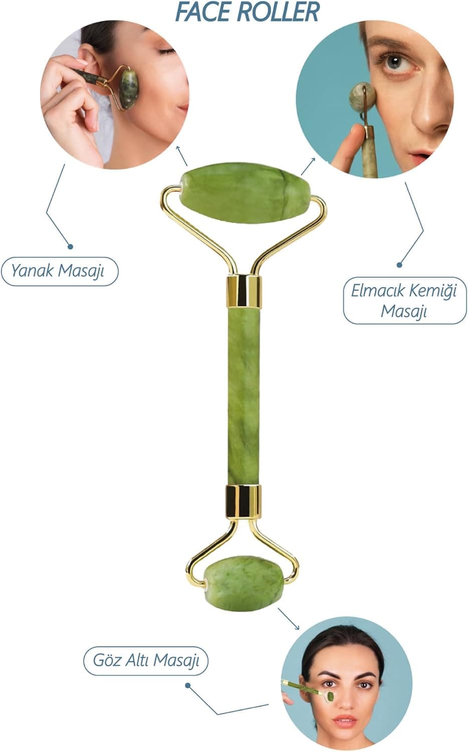 ست ماساژ صورت Seay غلتکی و Gua Sha قلبی از سنگ یشم طبیعی ست ماساژ صورت Seay غلتکی و Gua Sha قلبی از سنگ یشم طبیعی