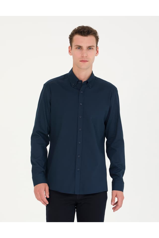 پیراهن آستینبلند Pierre Cardin سرمهای فیت معمولی مدل 50276553-VR033 پیراهن آستینبلند Pierre Cardin سرمهای فیت معمولی مدل 50276553-VR033