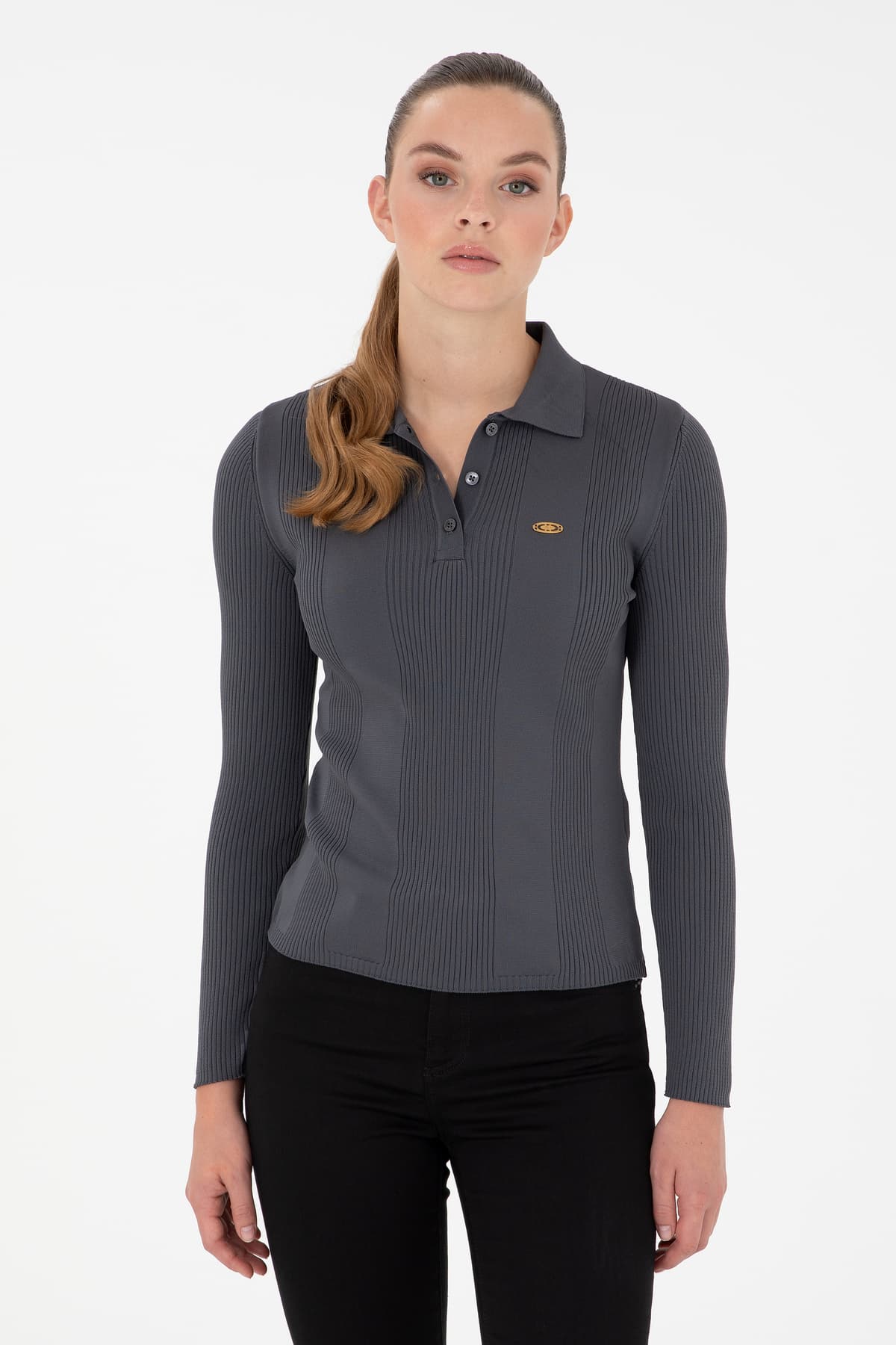 پلیور زنانه U.S. Polo Assn. یقه پولو رنگ آنتراسیت مدل 50297087-VR006 پلیور زنانه U.S. Polo Assn. یقه پولو رنگ آنتراسیت مدل 50297087-VR006