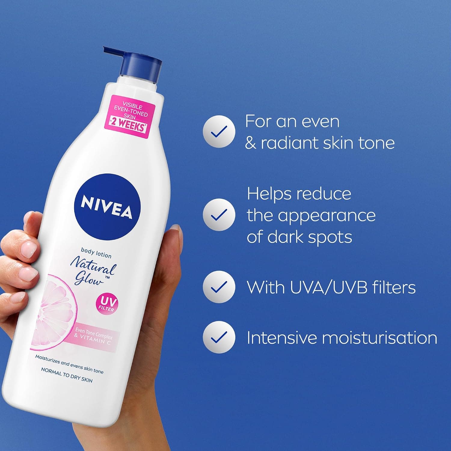 لوسیون بدن NIVEA یکنواختکننده با ویتامین C همه انواع پوست 2x400ml لوسیون بدن NIVEA یکنواختکننده با ویتامین C همه انواع پوست 2x400ml