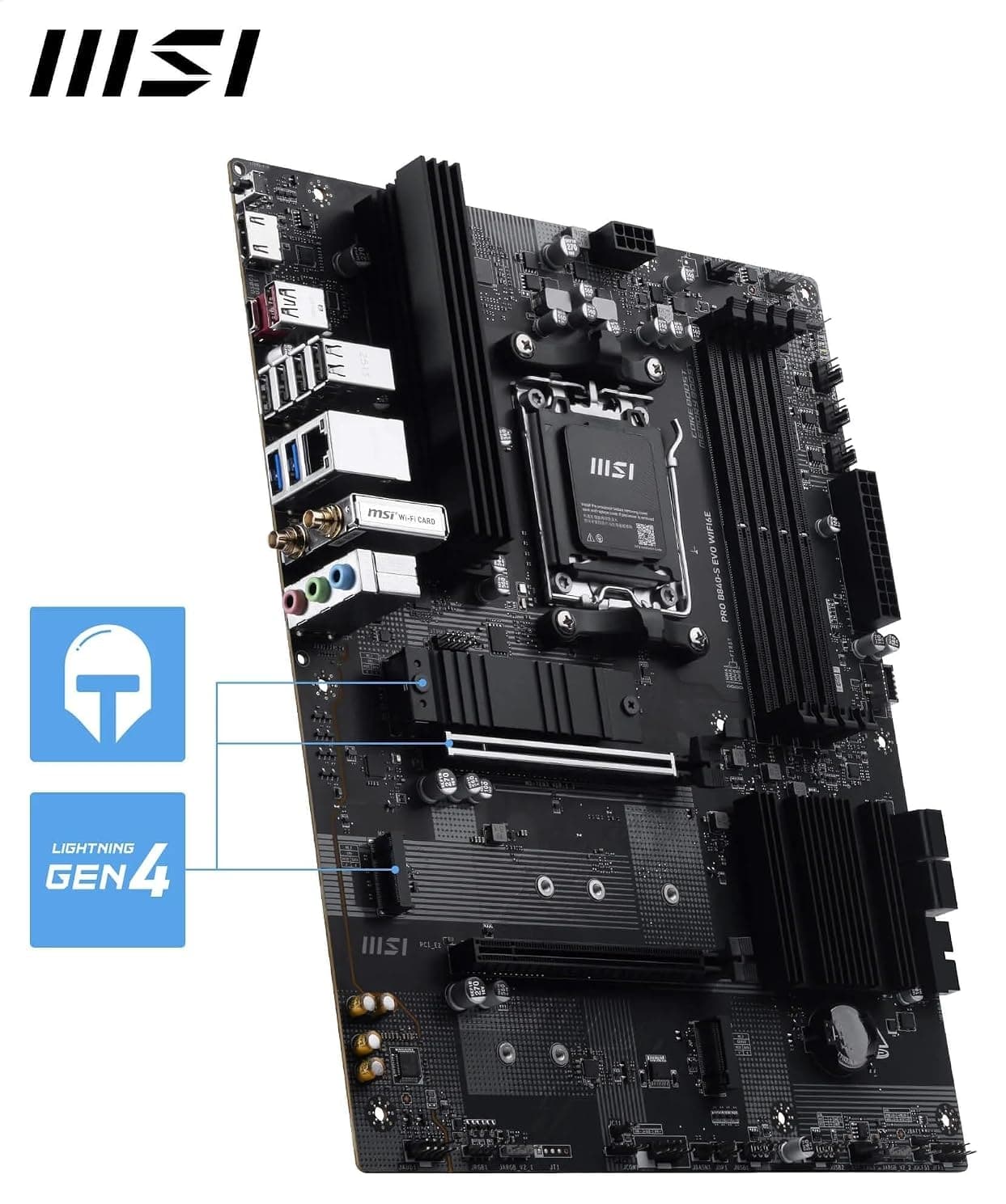 مادربرد MSI با سوکت AM5 و حافظه DDR5 مدل PRO B840-S EVO WIFI6E ATX مادربرد MSI با سوکت AM5 و حافظه DDR5 مدل PRO B840-S EVO WIFI6E ATX
