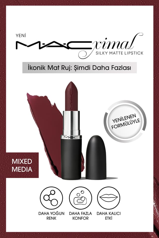 رژ لب Mac ابریشمی مات مدل M·a·cxımal رژ لب Mac ابریشمی مات مدل M·a·cxımal