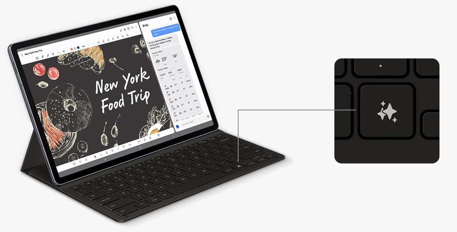 کیبورد کاور تبلت Samsung Book Cover باریک مشکی Galaxy Tab S10+ کیبورد کاور تبلت Samsung Book Cover باریک مشکی Galaxy Tab S10+