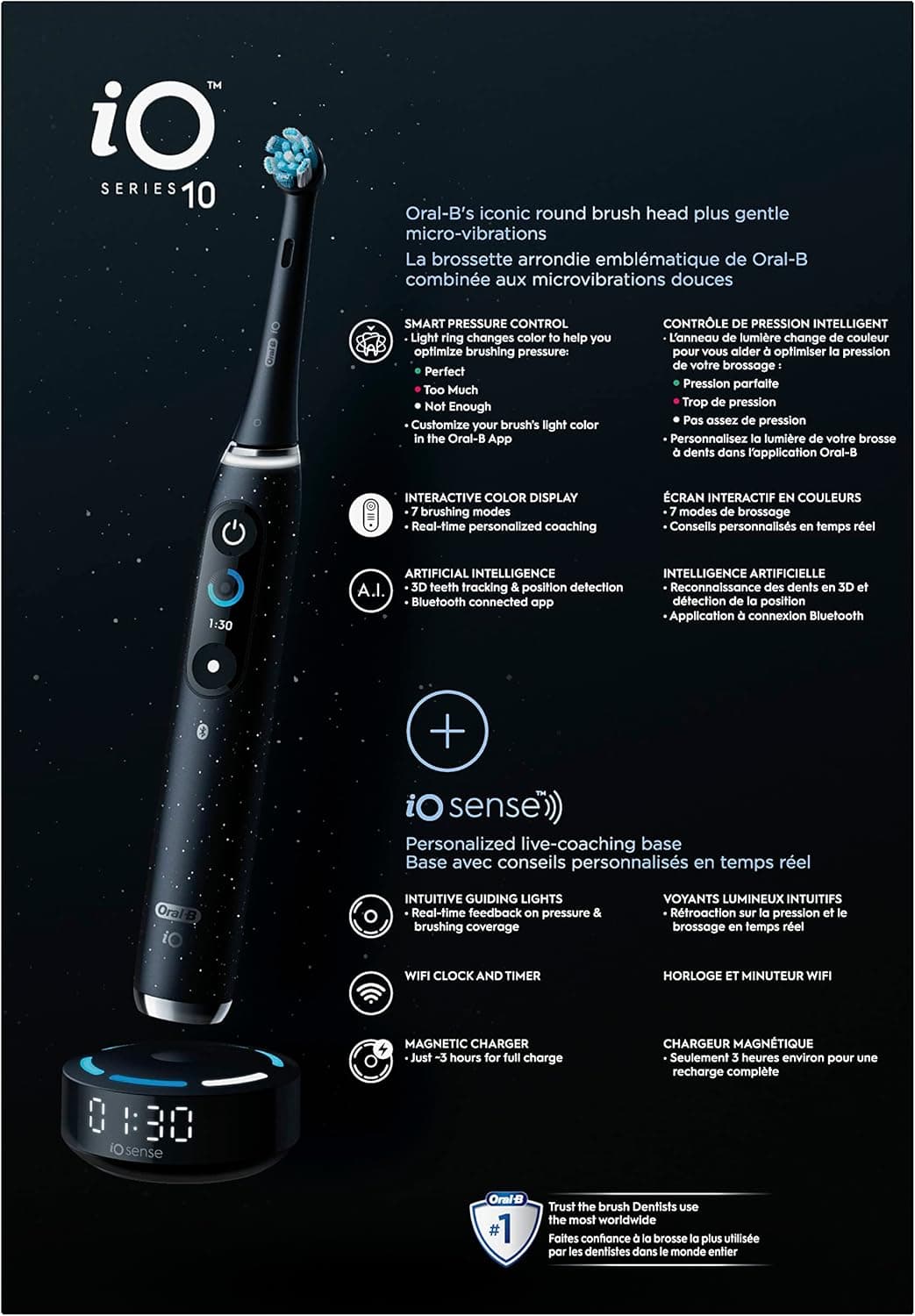 مسواک برقی Oral-B iO Series 10 مشکی کیهانی به همراه 4 سر یدکی مسواک برقی Oral-B iO Series 10 مشکی کیهانی به همراه 4 سر یدکی