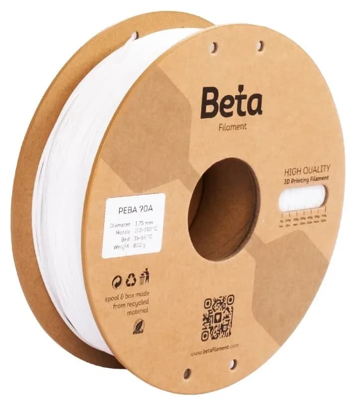 فیلامنت Beta Filament سفید مدل PEBA 90A فیلامنت Beta Filament سفید مدل PEBA 90A