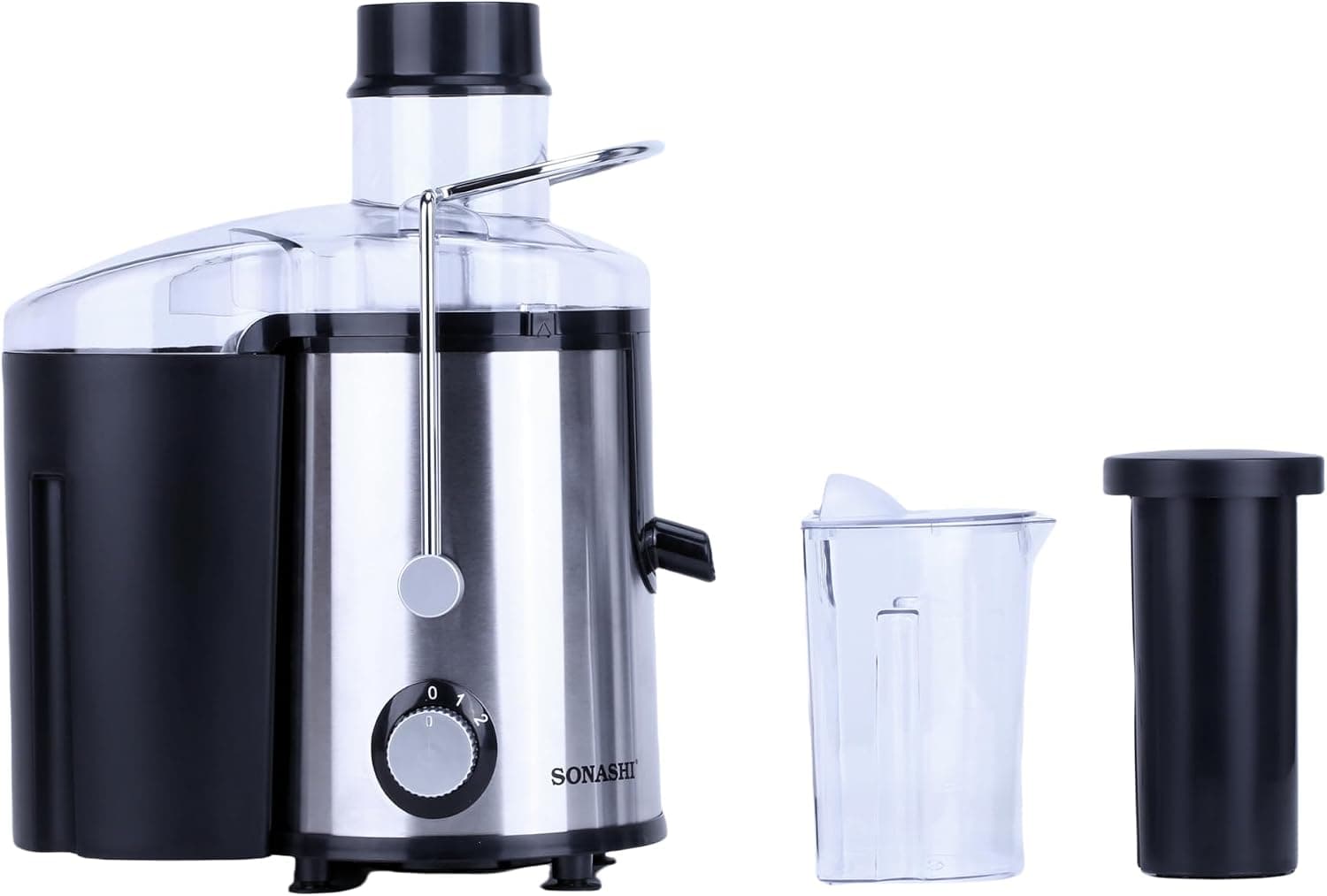 آبمیوهگیری Sonashi دو سرعته ۸۰۰ وات مدل SPJ-501N مشکی/نقرهای آبمیوهگیری Sonashi دو سرعته ۸۰۰ وات مدل SPJ-501N مشکی/نقرهای