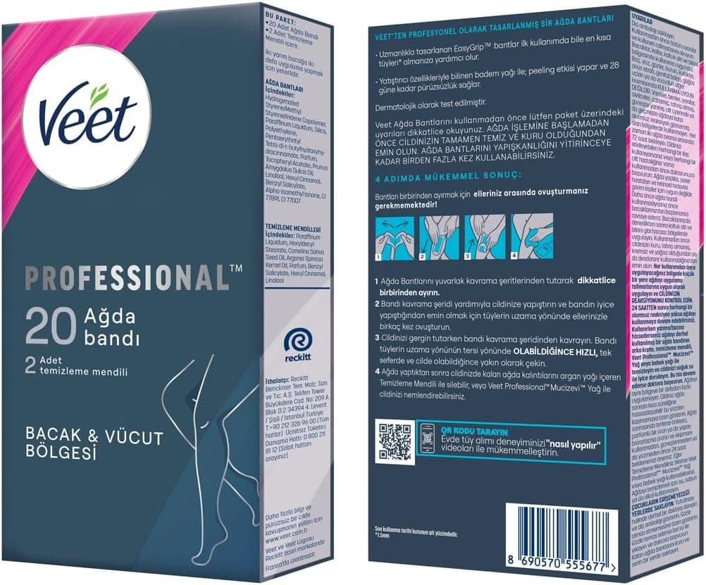 نوار موبر مومی پا و بدن Veet مخصوص پوست حساس 20 عدد نوار موبر مومی پا و بدن Veet مخصوص پوست حساس 20 عدد