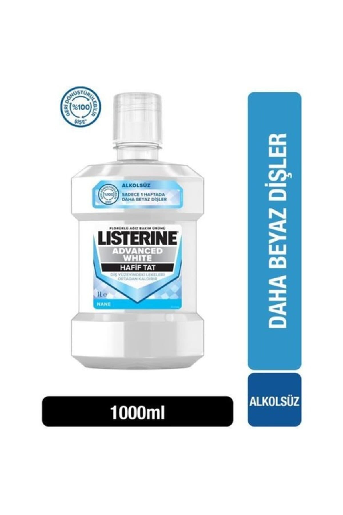 دهانشویه Listerine با طعم ملایم مدل Advanced White حجم 1000 ml دهانشویه Listerine با طعم ملایم مدل Advanced White حجم 1000 ml