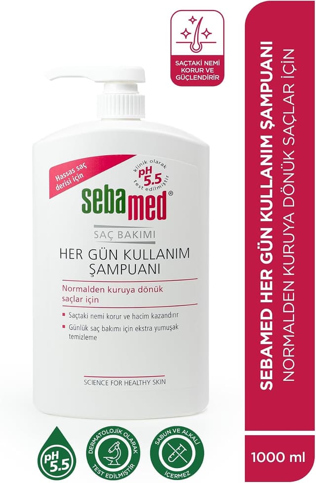 شامپو مراقبت روزانه مو مناسب موهای خشک و حساس Sebamed مغذی و ترمیمکننده 1000ml شامپو مراقبت روزانه مو مناسب موهای خشک و حساس Sebamed مغذی و ترمیمکننده 1000ml