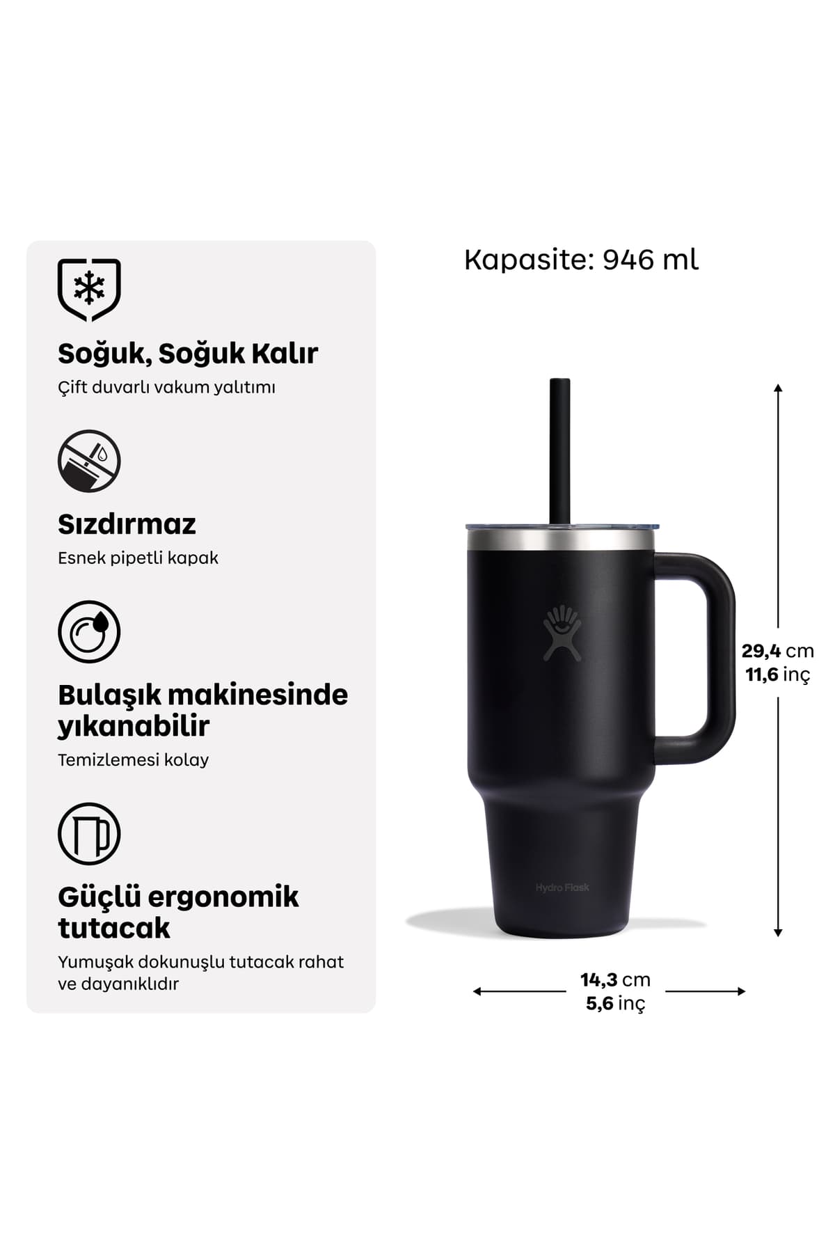 لیوان سفری نیدار Hydro Flask All Around Travel Tumbler نیلی سرمهای 946 ml (32 Oz) لیوان سفری نیدار Hydro Flask All Around Travel Tumbler نیلی سرمهای 946 ml (32 Oz)