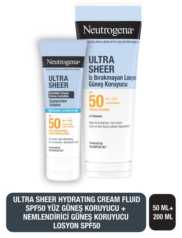 کرم ضد آفتاب صورت Neutrogena Ultra Sheer Hydrating Cream SPF50 50 ml کرم ضد آفتاب صورت Neutrogena Ultra Sheer Hydrating Cream SPF50 50 ml