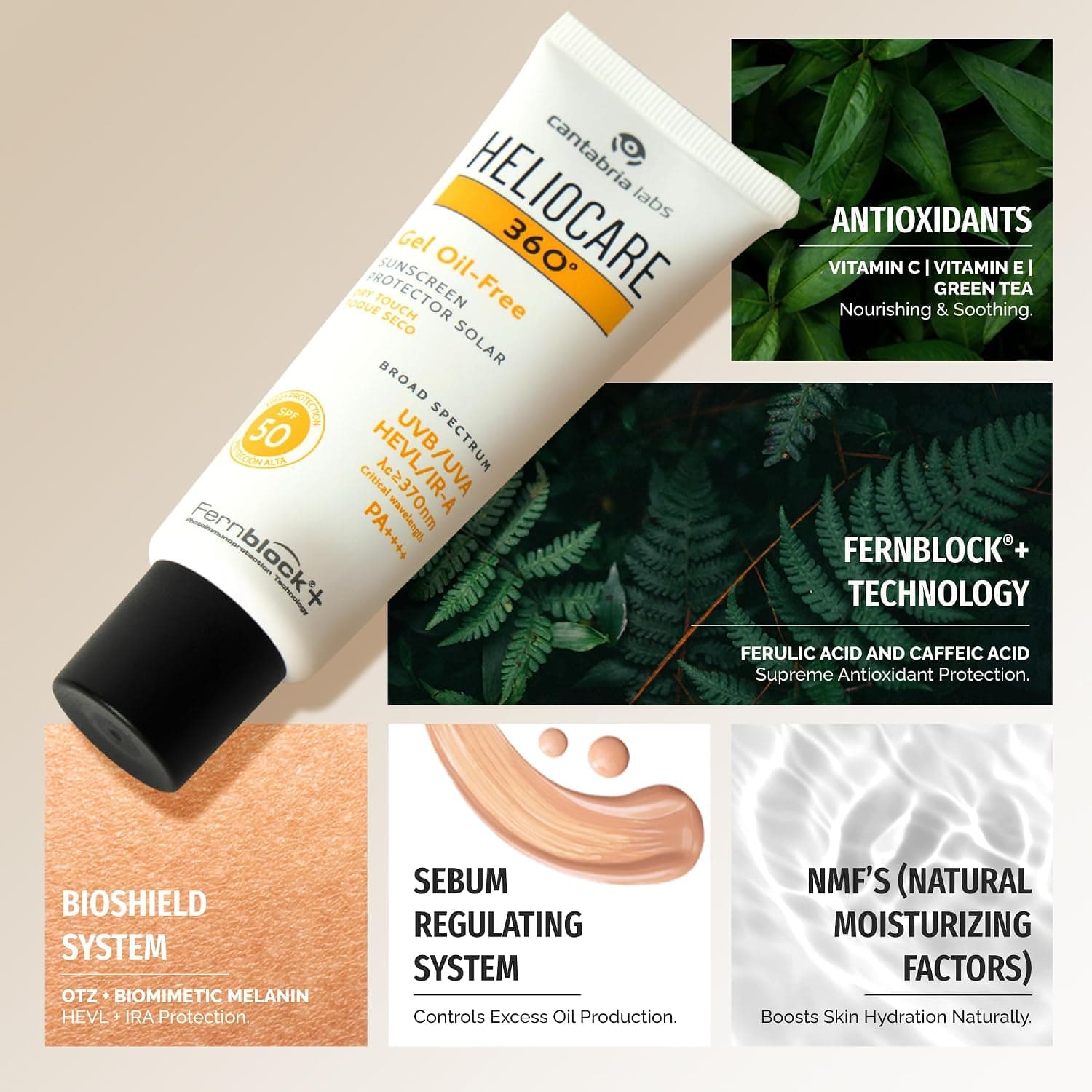 ژل ضدآفتاب Heliocare بدون روغن مدل 360 SPF 50 ژل ضدآفتاب Heliocare بدون روغن مدل 360 SPF 50