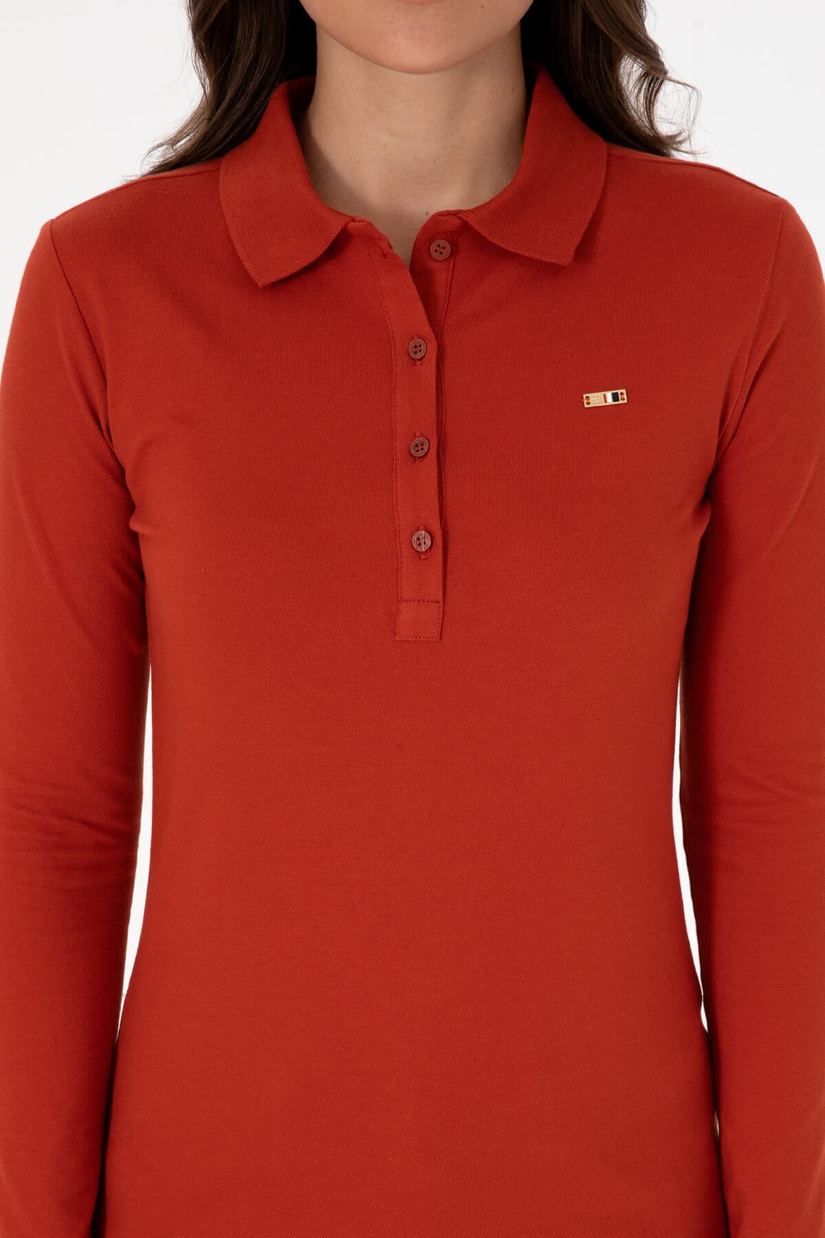 سویشرت زنانه U.S. Polo Assn. یقه پولو ساده آجری مدل 50313593-VR031 سویشرت زنانه U.S. Polo Assn. یقه پولو ساده آجری مدل 50313593-VR031