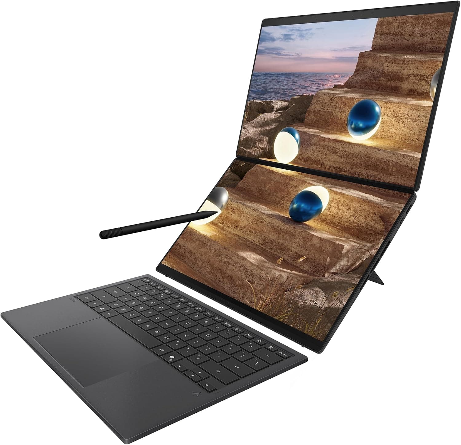 لپتاپ ASUS Zenbook Duo نمایشگر دوگانه OLED 14 اینچی خاکستری لپتاپ ASUS Zenbook Duo نمایشگر دوگانه OLED 14 اینچی خاکستری