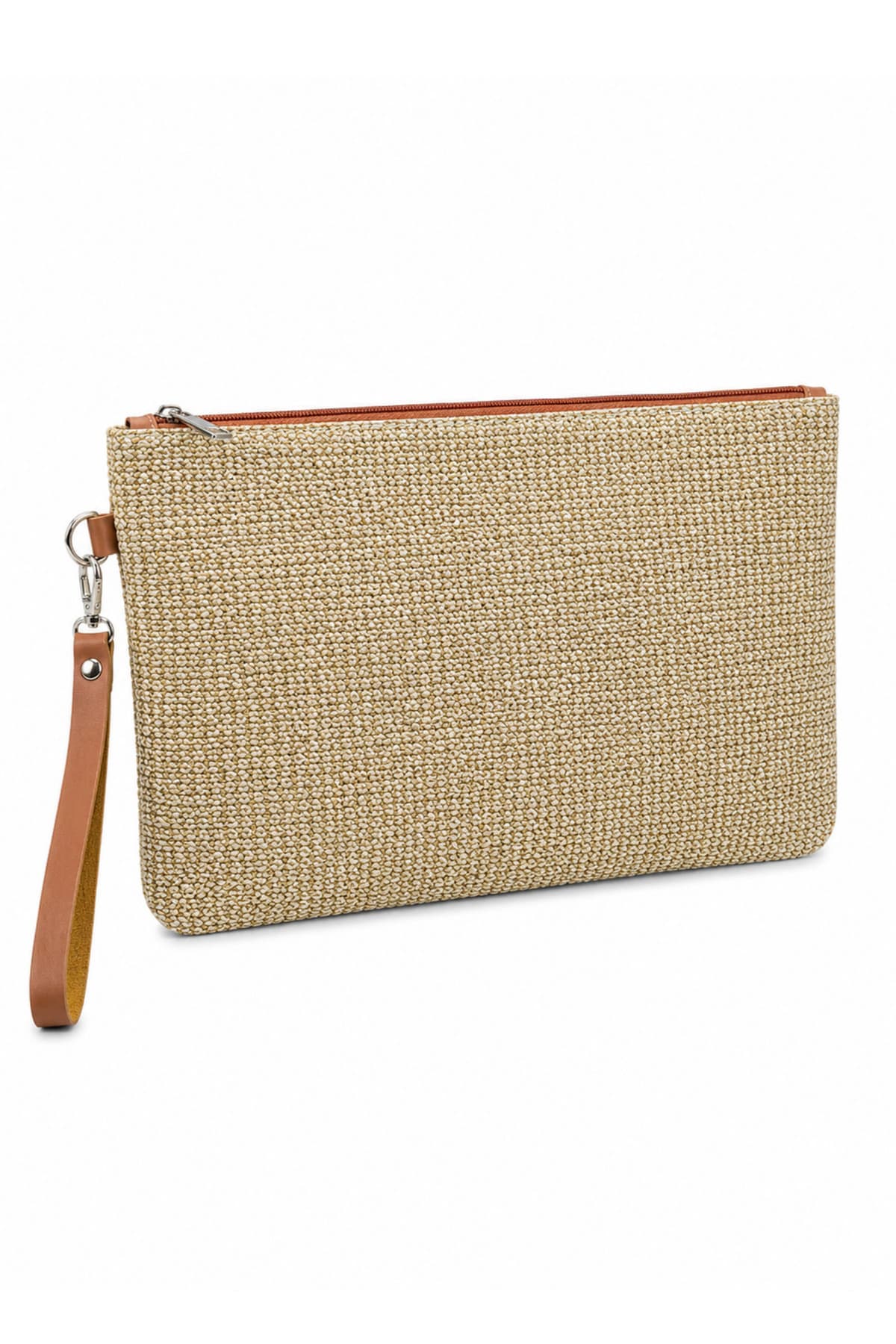 کیف کلاچ دستی Adelina Bags با بند مچی، آستر ساتن و ظاهر حصیری کیف کلاچ دستی Adelina Bags با بند مچی، آستر ساتن و ظاهر حصیری